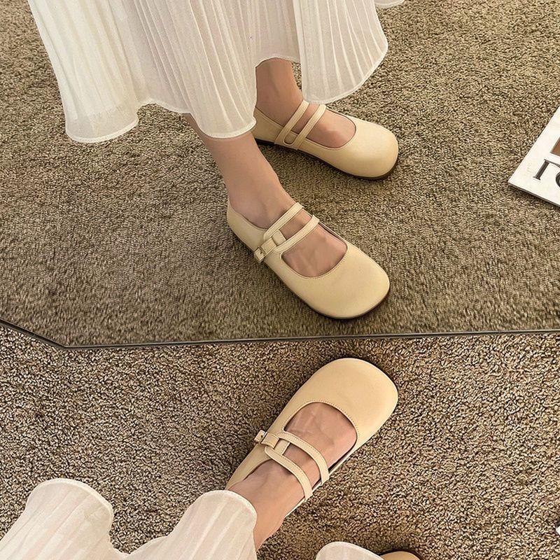 Giày Đế Bằng Kiểu Dáng Dễ Thương Xinh Xắn Dành Cho Nữ#039Giày Búp Bê Da Mềm Mũi Tròn Thời Trang Cho Nữ