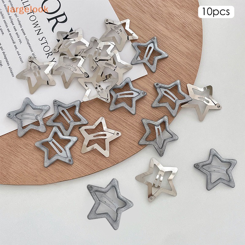 Set 10 Kẹp Tóc Hình Ngôi Sao 3cm Bằng Kim Loại Màu Sắc Ngọt Ngào Cho Bé Gái