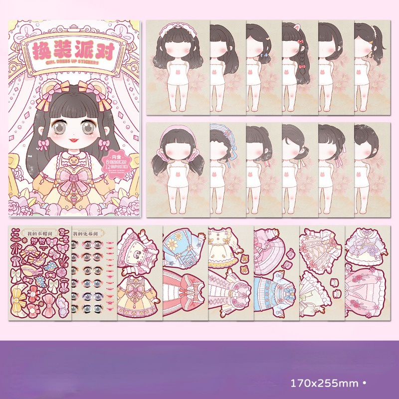 Trẻ em diy puzzle stickers sách princess dress up sticker lắp ráp ghép hình diy cartoon sticker for kids đồ chơi giáo dục quà tặng yk