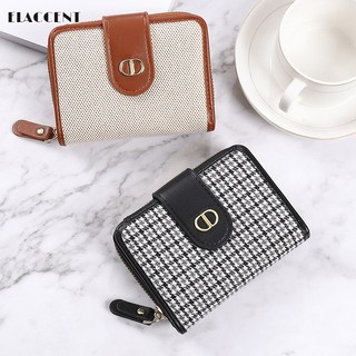 Ví Vải Canvas Dáng Ngắn Cỡ Lớn Có Khóa Cài Nam Châm Chống Từ Tính Sang Trọng