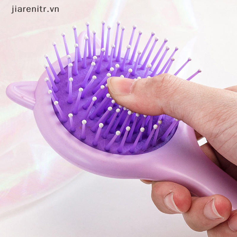 Lược Chải Tóc Hình Tai Mèo Có Gương Trang Điểm Tiện Dụng
