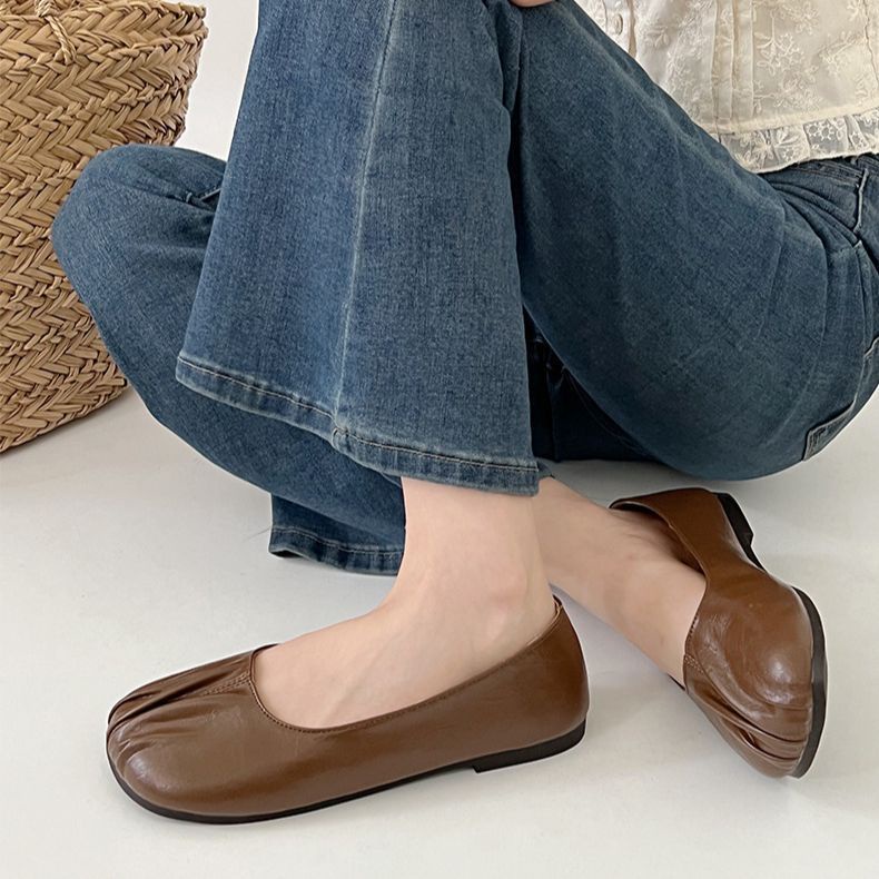 Prowow❤Giày Búp Bê Đế Mềm Phong Cách retro Pháp Cho Nữ