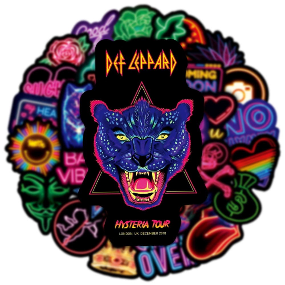 Bộ 50 Miếng Dán Hoạt Hình Graffiti Chống Thấm Nước Trang Trí Mũ Bảo Hiểm / Xe Đạp