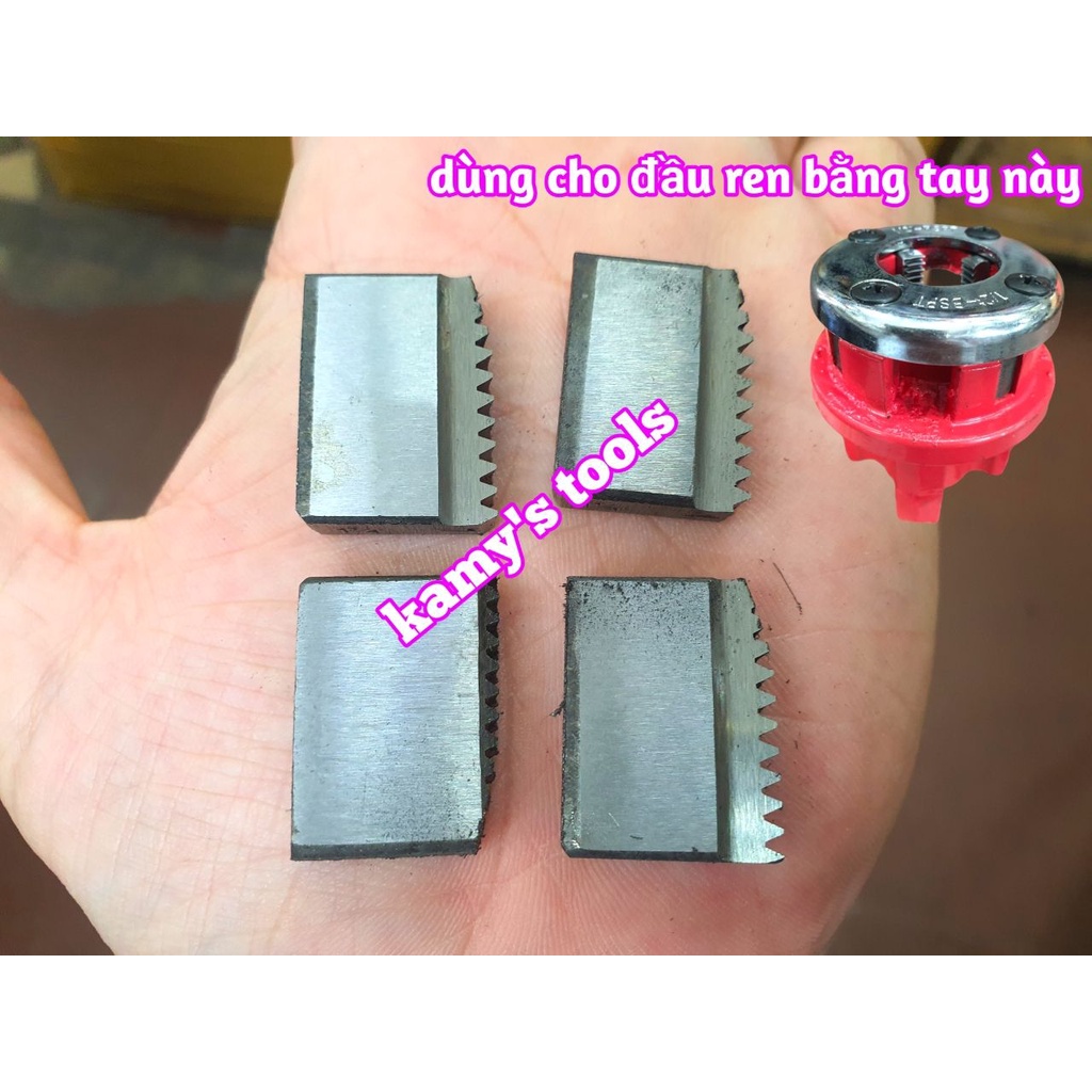 Lưỡi dao tiện ren ống bằng tay 13mm 17mm 21mm 27mm 34mm 42mm 49mm 60mm để lắp vào các đầu tiện ren (1 bộ 4 lưỡi)