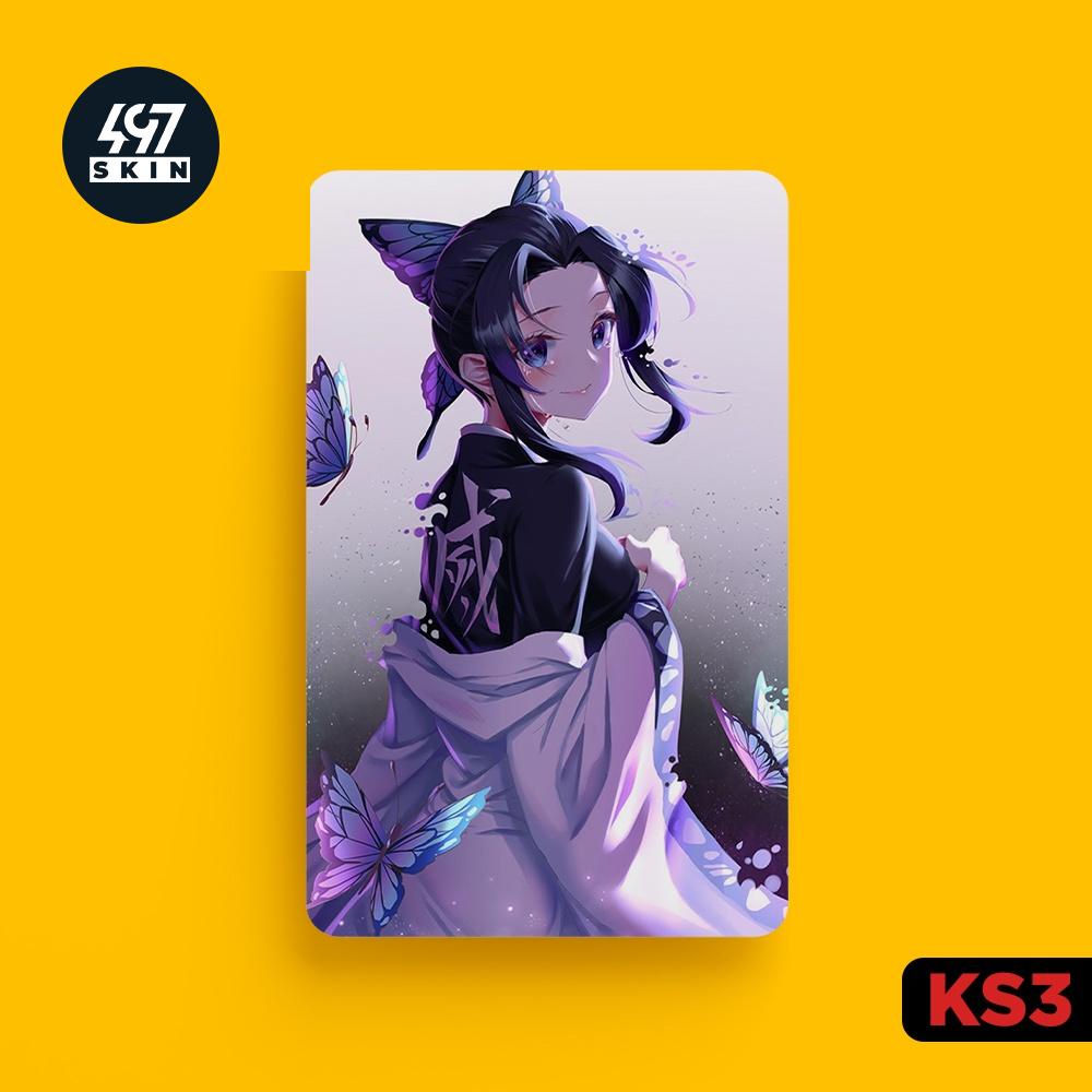Sticker Dán Thẻ ATM Trùng Trụ Kochou Shinobu Trong Kimetsu no Yaiba - Miếng Dán ATM - Skin Card - Chất Liệu Chống Xước -