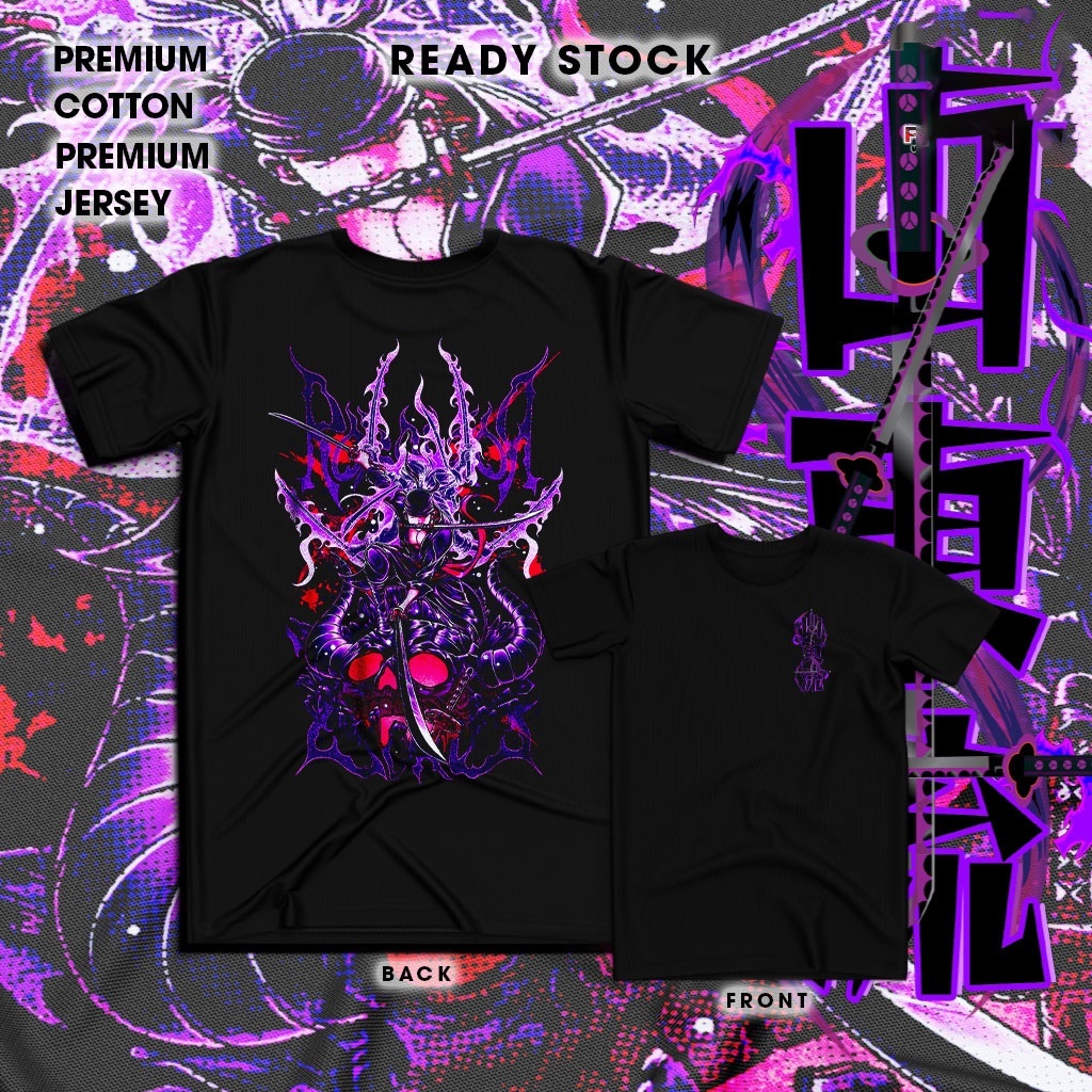 Baju zoro purple santoryu one piece luffy anime t-shirt unisex tee