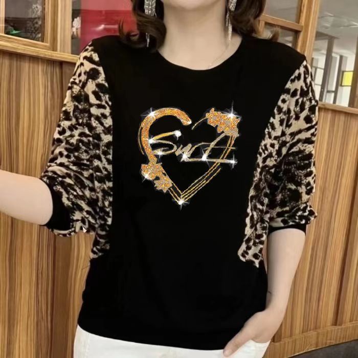 Áo Thun Tay Dài Cổ Tròn Thời Trang Mùa Thu Cho Phụ Nữ Trung Niên