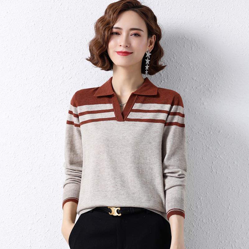 Áo Thun Polo / Áo Len Tay Dài / Phong Cách Mùa Thu / Phong Cách Mới / Áo Len / Áo Len Rộng / Áo Dài Tay