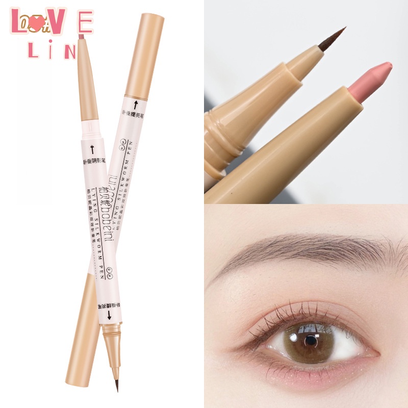 Lovelin màu pha lê berbeni hiệu ứng kép nằm tằm bút phác thảo bút bóng mờ khuôn mặt tự nhiên để bút đánh dấu sáng