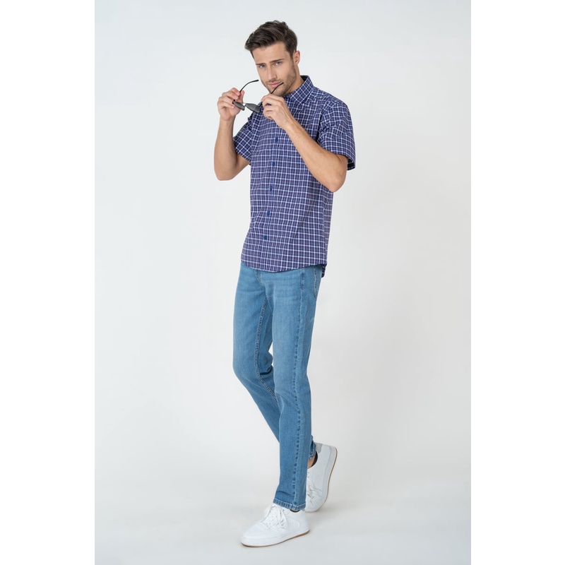 Áo Sơ Mi Nam Tay Ngắn Họa Tiết Caro , thời thượng, lịch lãm, chỉn chu John Henry - WS23SS14T-SC