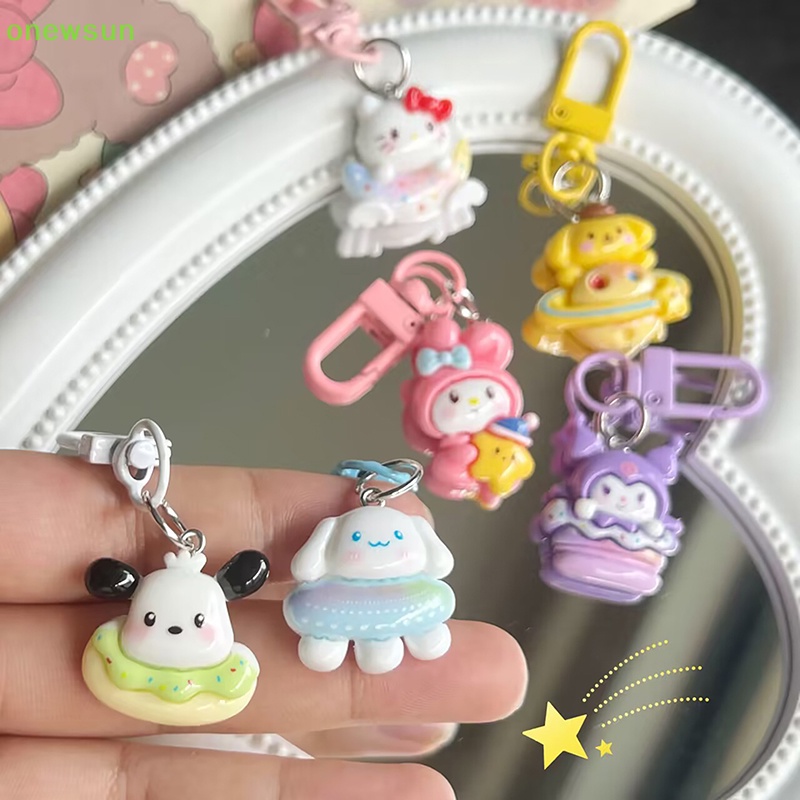 Onewsun sanrio anime my melody bag keychain phim hoạt hình cinnamonroll hello kitty túi dễ thương mặt dây chuyền ch keyrings trang trí cho cô gái quà tặng mới