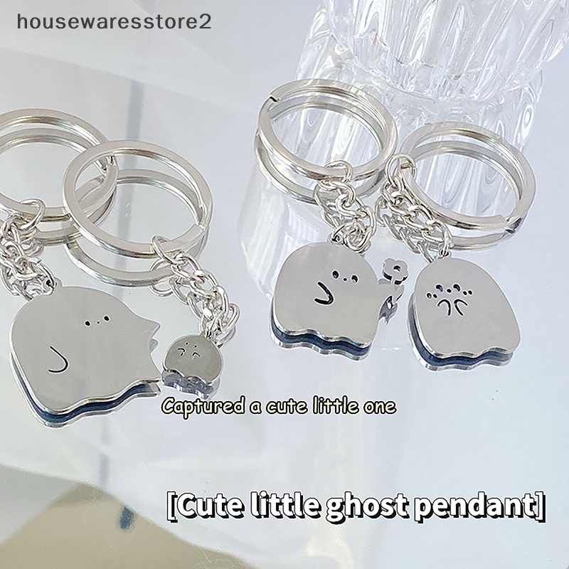 Thời trang phim hoạt hình ma cặp đôi móc khóa mặt dây chuyền dễ thương ma nhỏ chìa khóa túi trang sức phụ kiện cho những người yêu thích quà tặng bạn thân nhất boutique