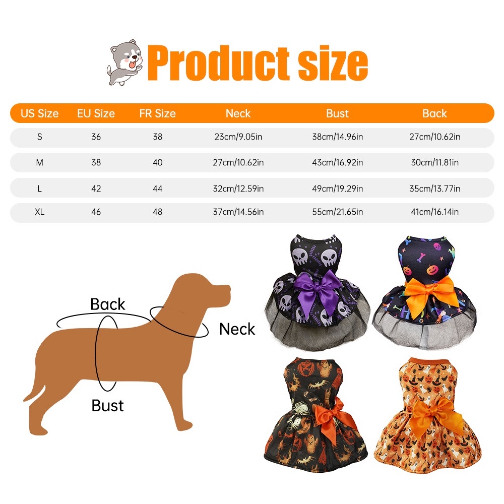 Pet halloween dress dog quần áo cho chó con quần áo mèo vest thoáng khí