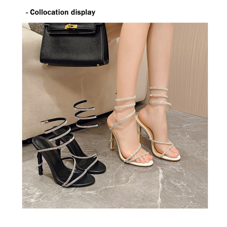 Giày Cao Gót Size Lớn 35-42 Đính Đá Xinh Xắn Dành Cho Nữ