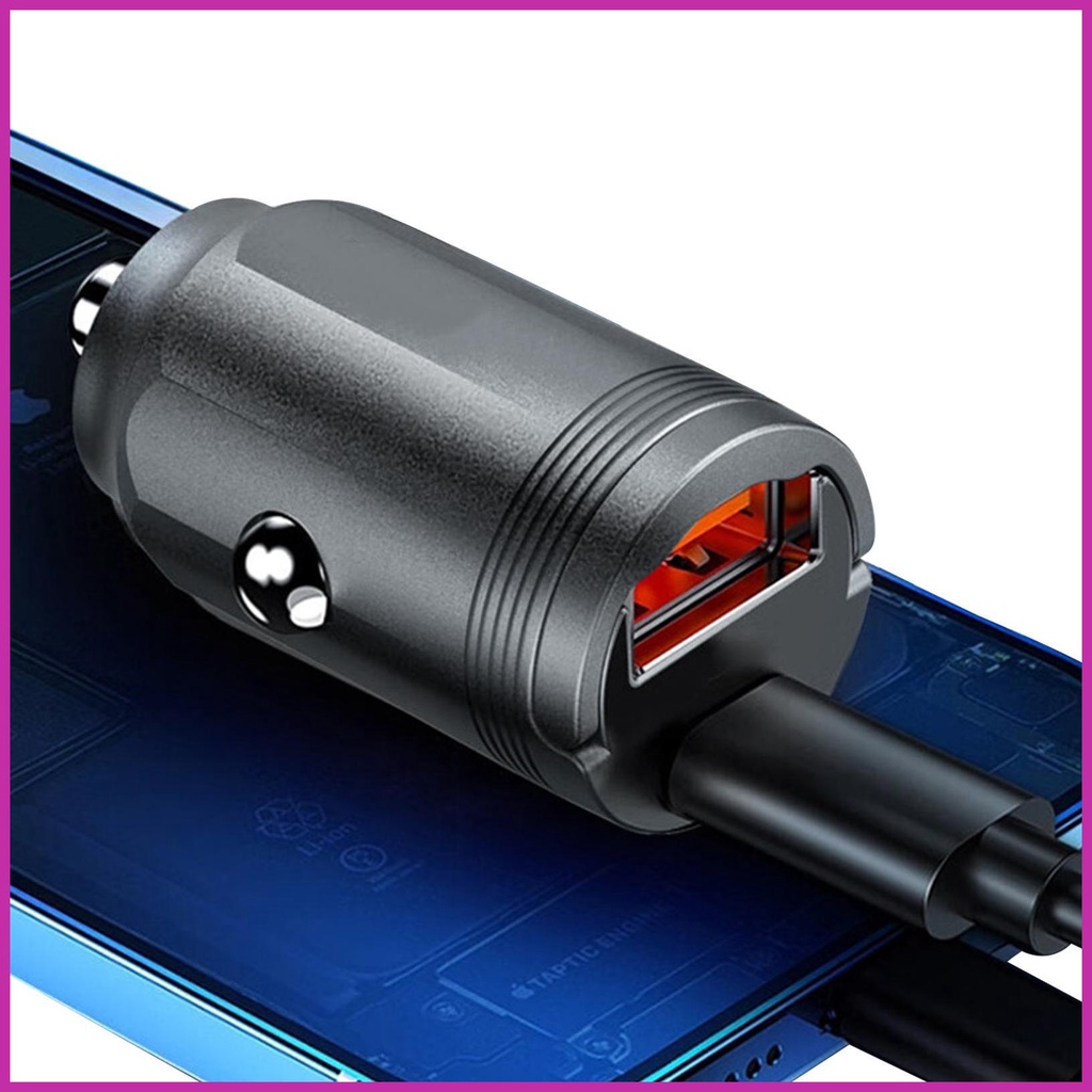 Bộ sạc ô tô usb dual-port car outlet adapter cổng sạc ô tô pd 65w type-c & usb-a mini power adapter cổng usb kerivn