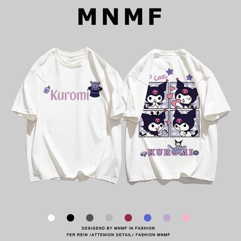 Áo Thun Cotton Họa Tiết Kuromi Hoạt Hình Đáng Yêu Thời Trang Mùa Hè Hàn Quốc Dành Cho Bé Gái