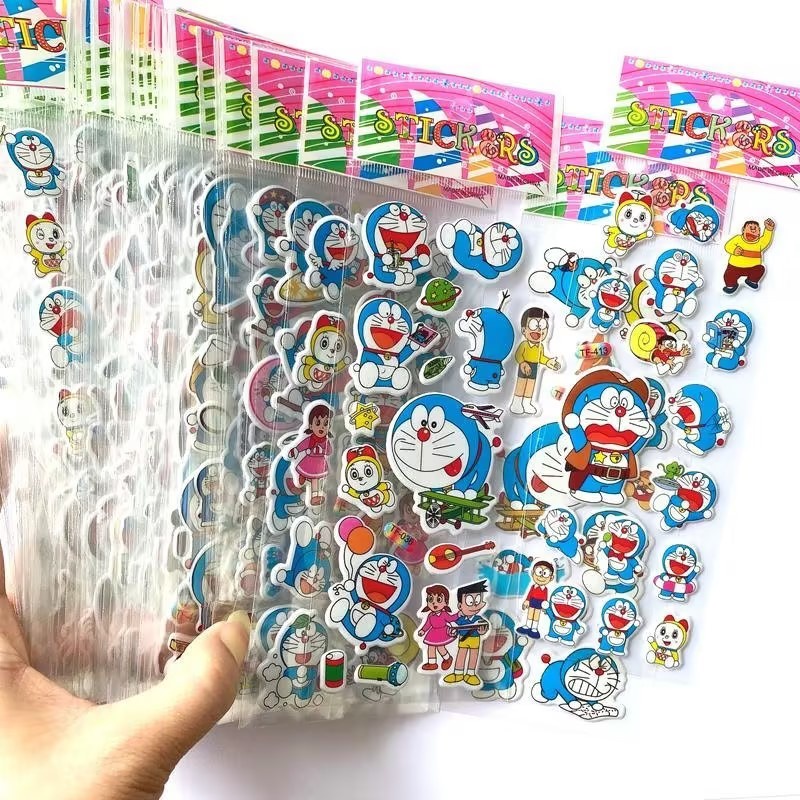 10 tờ anime doraemon hình dán máy 3d robot cat puffy stickers scrapbooking