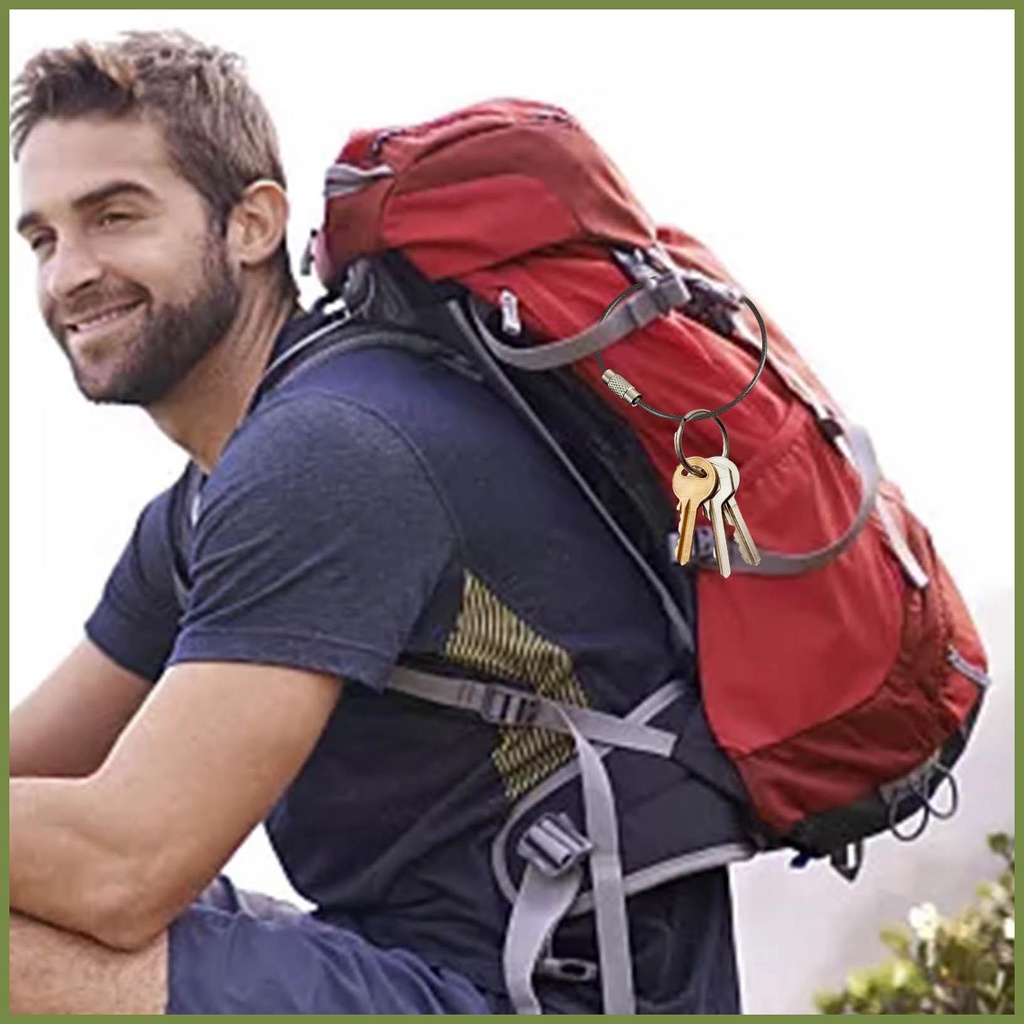 Nhẫn chìa khóa đầy màu sắc móc khóa bằng thép không gỉ dụng cụ ngoài trời dây chìa khóa nhẫn cho cắm trại ngoài trời kouvn