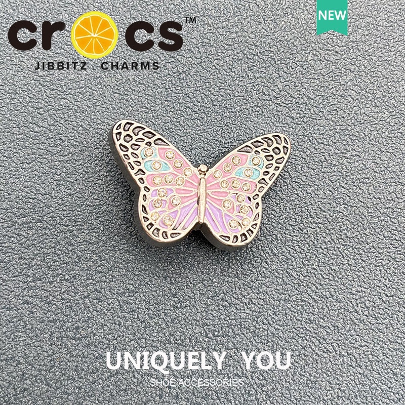 Jibbitz crocs charm Móc Khóa Kim Loại Hình Bướm Thời Trang Chất Lượng Cao DIY charm crocs kim loại