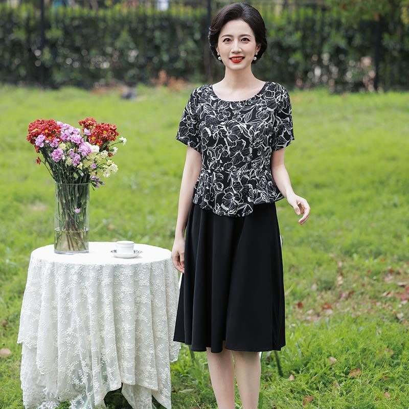 Đầm Thời Trang Mùa Hè Phong Cách Phương Tây Dành Cho Phụ Nữ Độ Tuổi Trung Niên 50-60