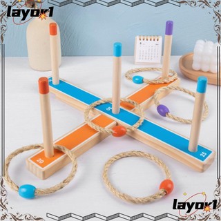 Bộ đồ chơi ném vòng bằng gỗ giáo dục tư duy layor1 montessori
