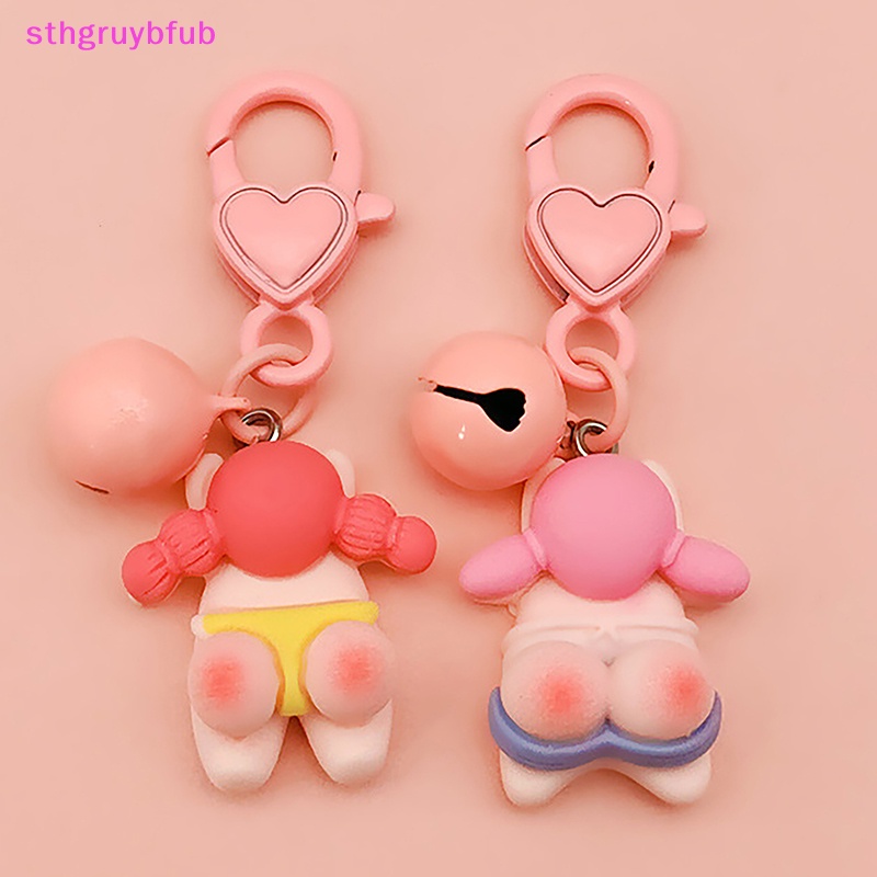 Sthb peach butt áo tắm cô gái móc khóa túi hoạt hình mặt dây chuyền cặp đôi sáng tạo phụ kiện quà tặng vn