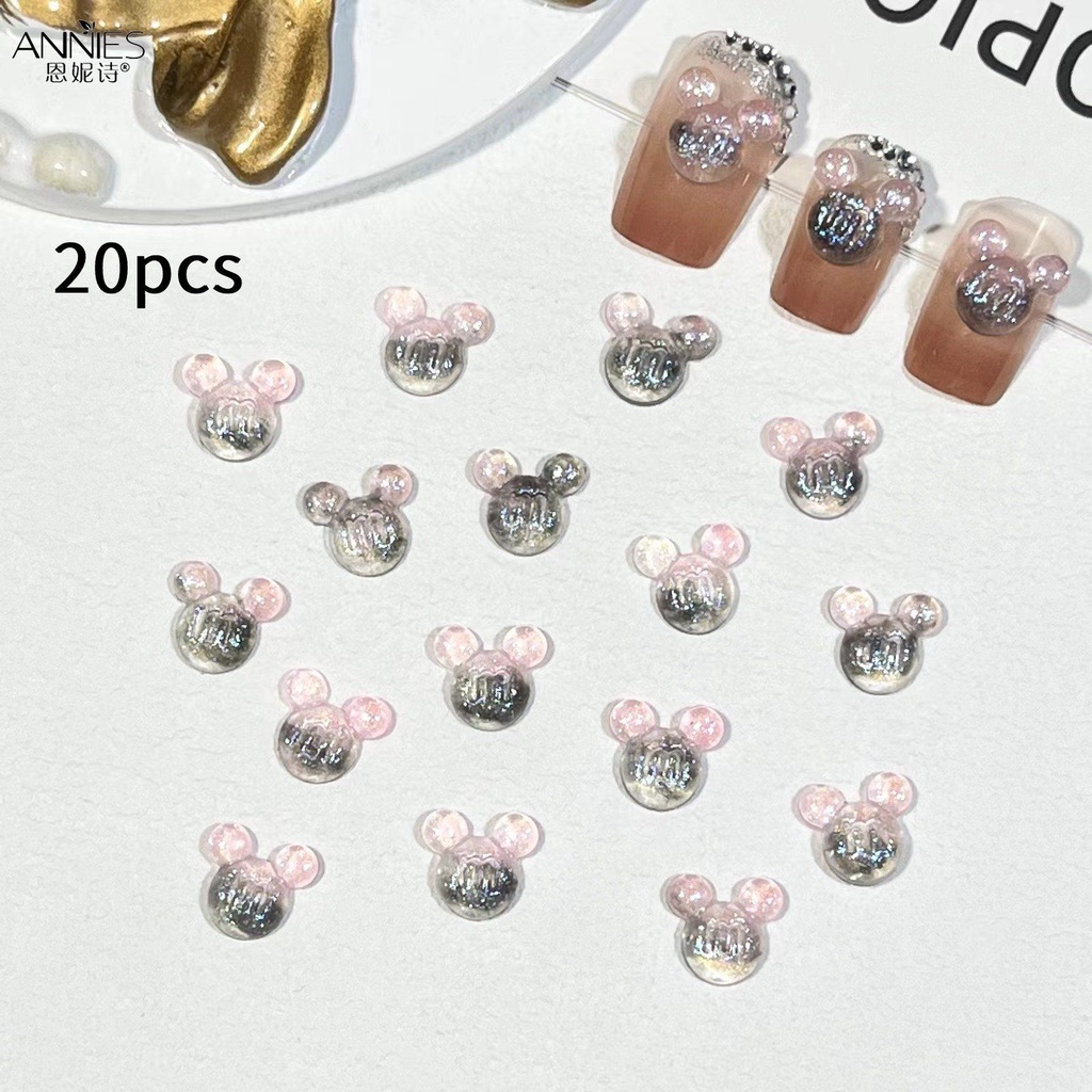 ♕ 50 CÁI Nghệ thuật làm móng Trang sức Mickey phát sáng Màu chuyển sắc M Hạt đậu Bảng chữ cái Nhựa Băng Trang trí móng tay Công cụ làm móng cho NỘI THẤT Tiệm Nail