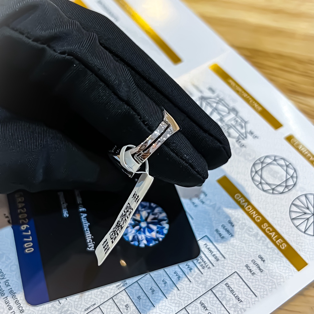 Nhẫn bạc nam kim cương Moissanite 6.5mm xi bạch kim Freesize, kiểm định GRA sang trọng NNAM001 - Linh Watch Luxury