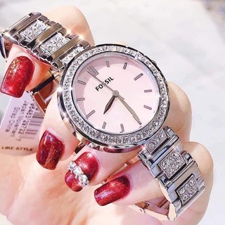 Đồng hồ Fossil nữ mặt tròn màu Siver + 6% shopee