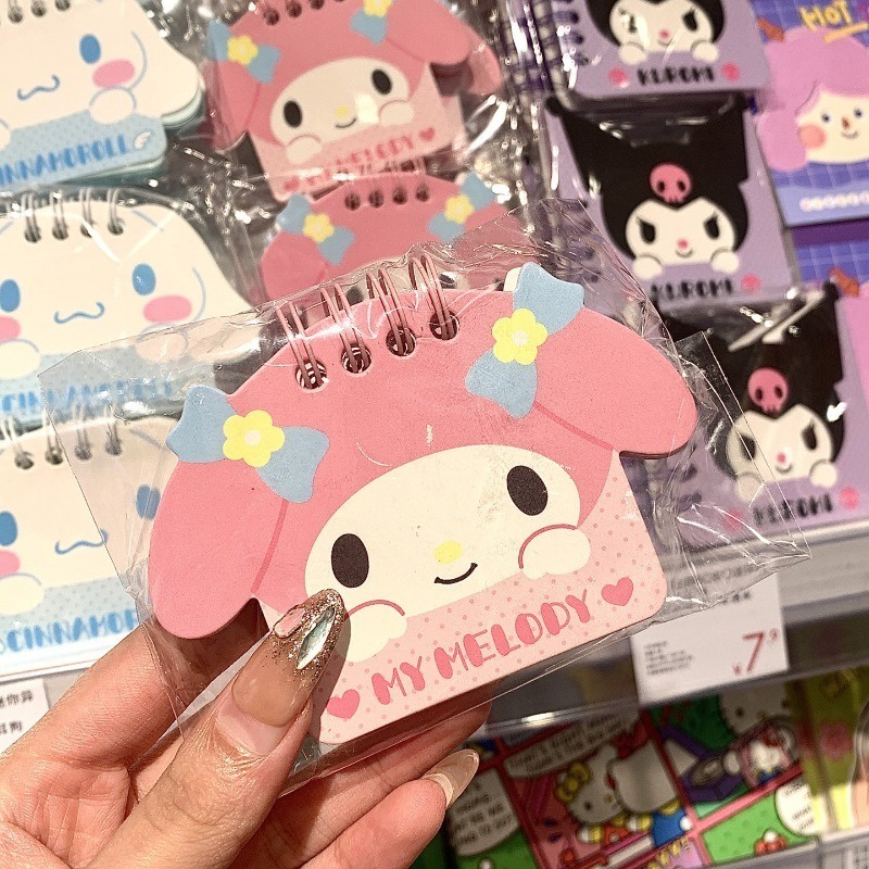 Kawaii dễ thương sanrio mini memo note book phim hoạt hình notepad di động kuromi mymelody cinnamoroll coil book sách dòng ngang trang màu món quà giáng sinh cho trẻ em