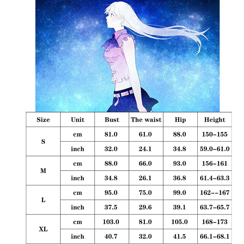 Bảy deadline sin cosplay cho cô gái trưởng thành, sư tử elizabeth, quần áo mùa hè, thắt lưng, thắt nơ