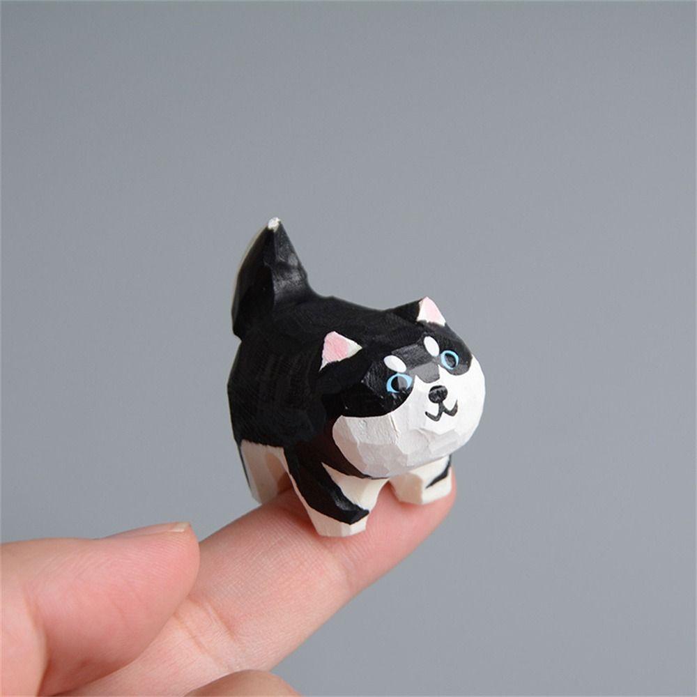 Móc khóa MMULCK chạm khắc gỗ hình động vật/ chú chó akita husky thời trang kawaii làm quà tặng cho sinh viên