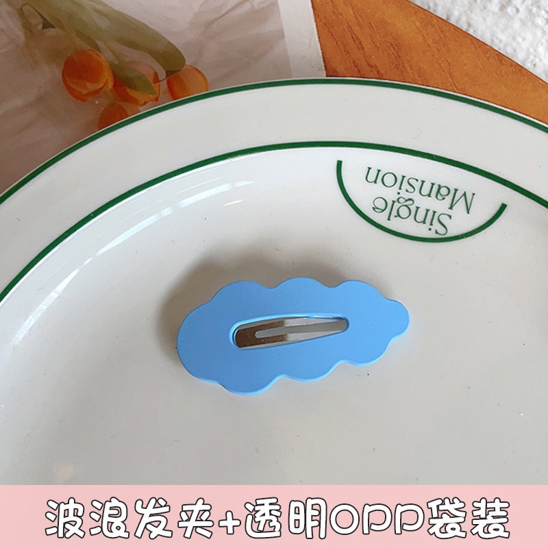 Kẹp tóc netflix kẹo màu mới mây bb clip sóng đơn giản tóc mái bị gãy thẻ tóc nhỏ kẹp