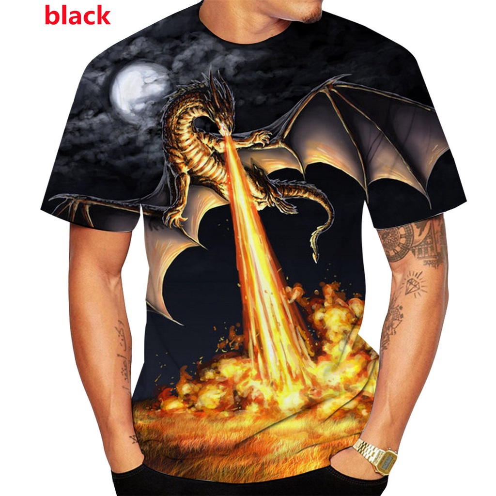 Đàn ông thời trang mới 3d in hình rồng t-shirt đàn ông phụ nữ tee động vật thường big yards t-shirt top