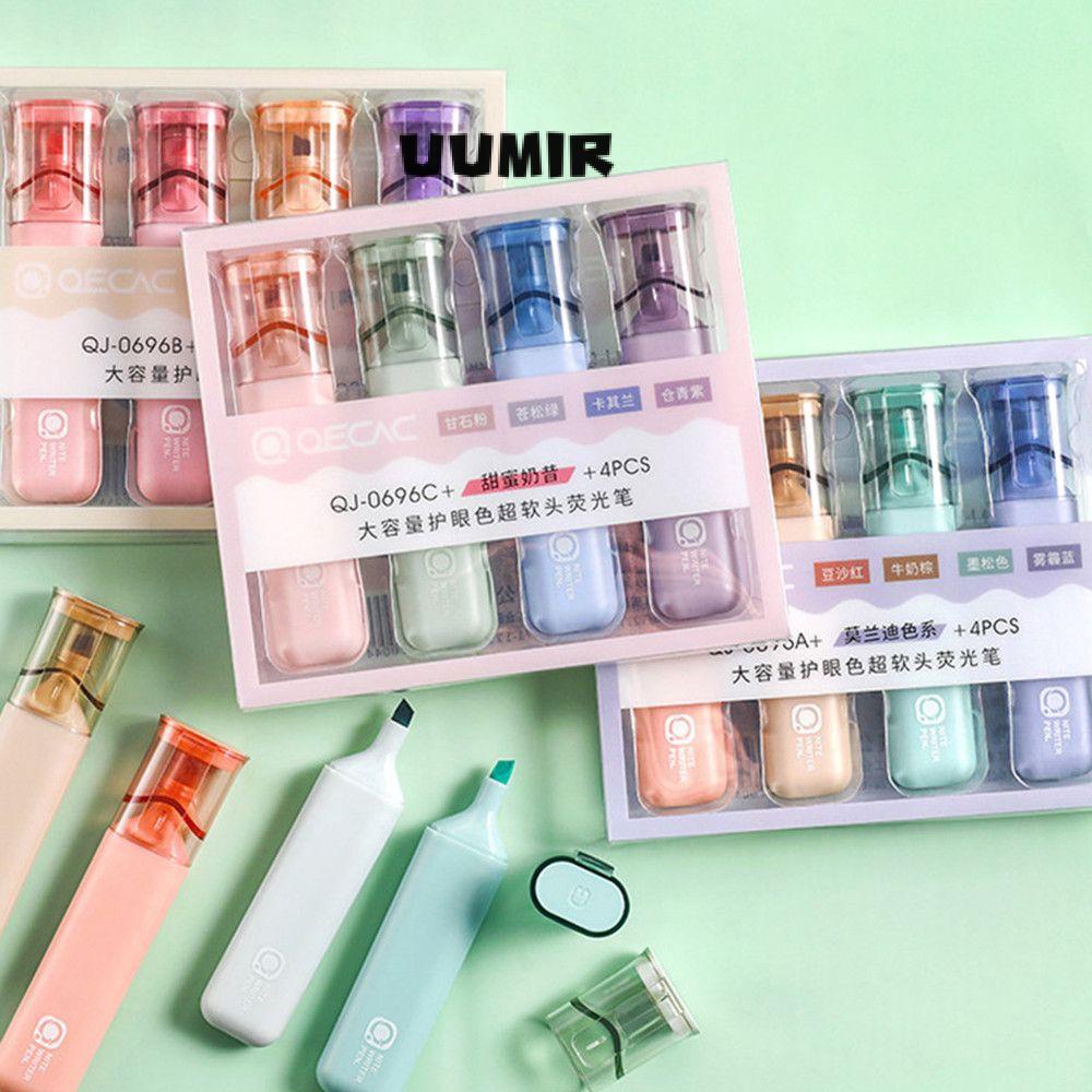 UUMIR 4 cái / hộp bút đánh dấu đồ dùng văn phòng bút chìa khóa đánh dấu tài khoản tay tranh bảo vệ mắt