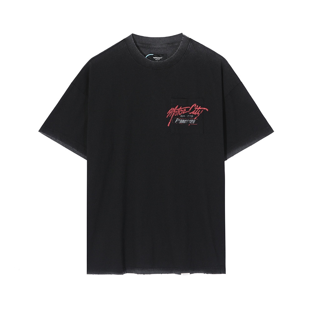 TYAP REPRESENT Moto City letter printing washed old retro vintage short-sleeved T-shirt