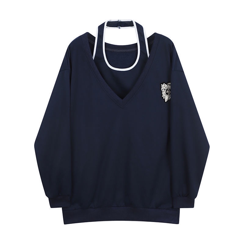 Áo Nỉ Hai Dây Hở Vai Lót Nhung Thương Hiệu Lớn Thời Trang Xuân Thu Cho Nữ