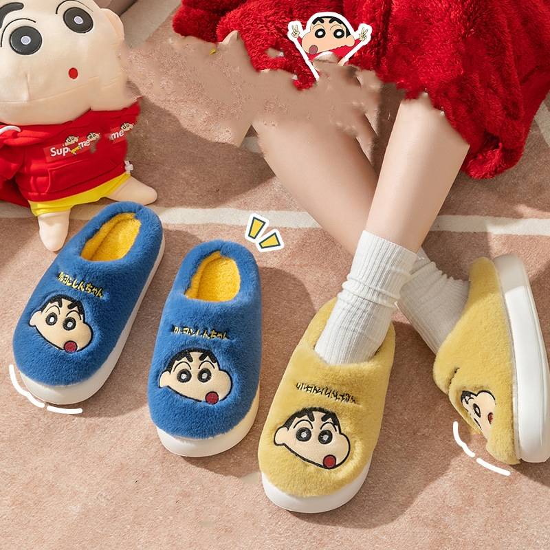 Sy2 crayon shin-chan những người yêu thích ấm áp dễ thương phim hoạt hình sang trọng dép mềm trong nhà chống trượt sàn phòng ngủ giày mùa đông ys2