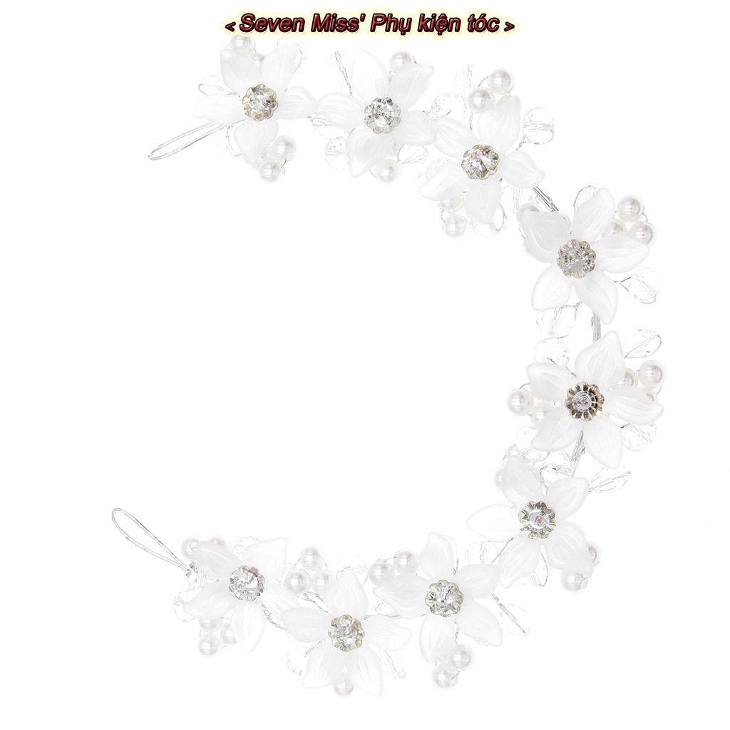 Băng đô nữ party prop nonslip crystal hair accessories with flower