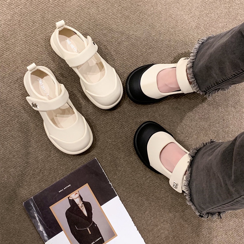 Giày mary jane lolita cao 6cm giày trẻ em đế da mềm đế trơn thời trang mới của phụ nữ