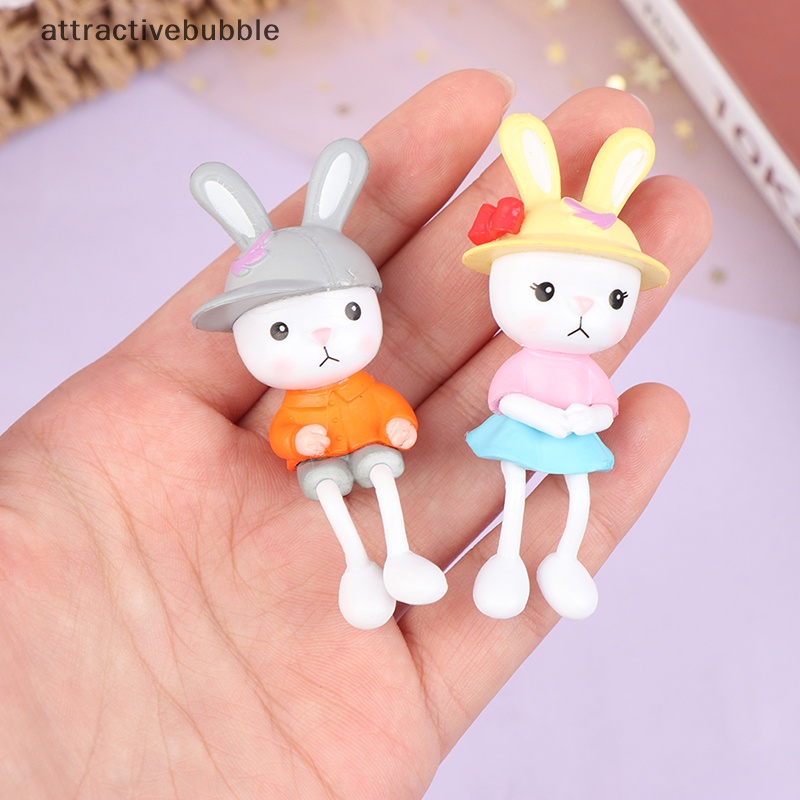 Atvn nhựa dễ thương chân dài thỏ trang trí cảnh quan thu nhỏ tượng nhỏ trang trí nội thất martijn