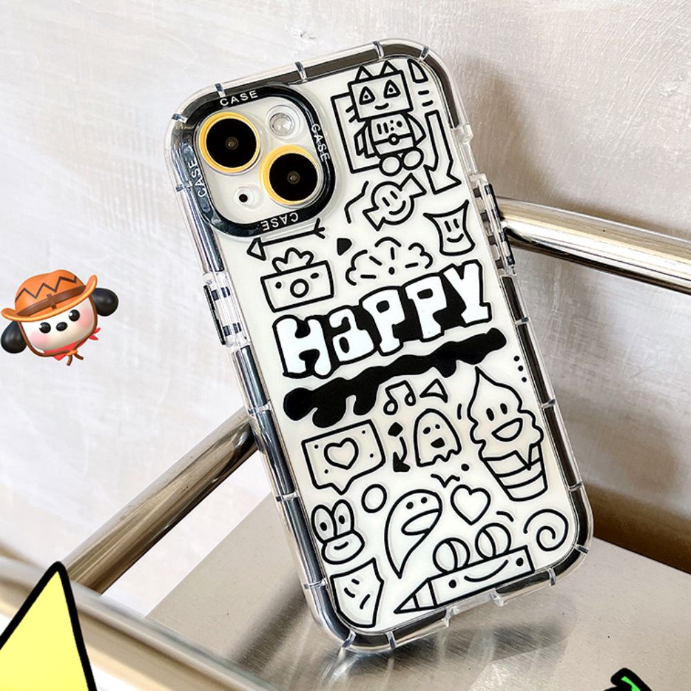 Ốp Điện Thoại TPU Mềm Chống Sốc Họa Tiết Graffiti Cho IPhone 11 12 13 14 Pro Max