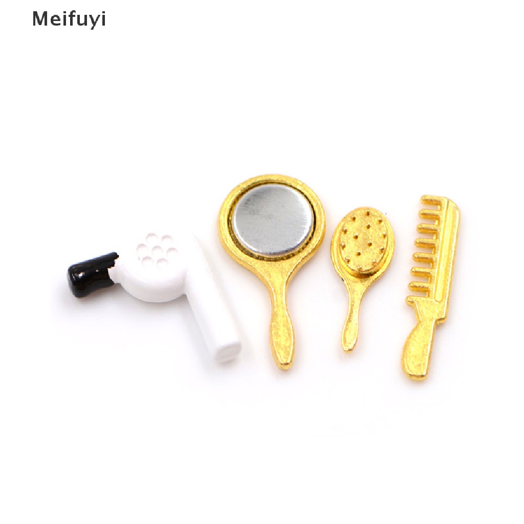 Bộ Gương Lược Sấy Tóc 1 / 12 Trang Trí Nhà Búp Bê Meifuyi
