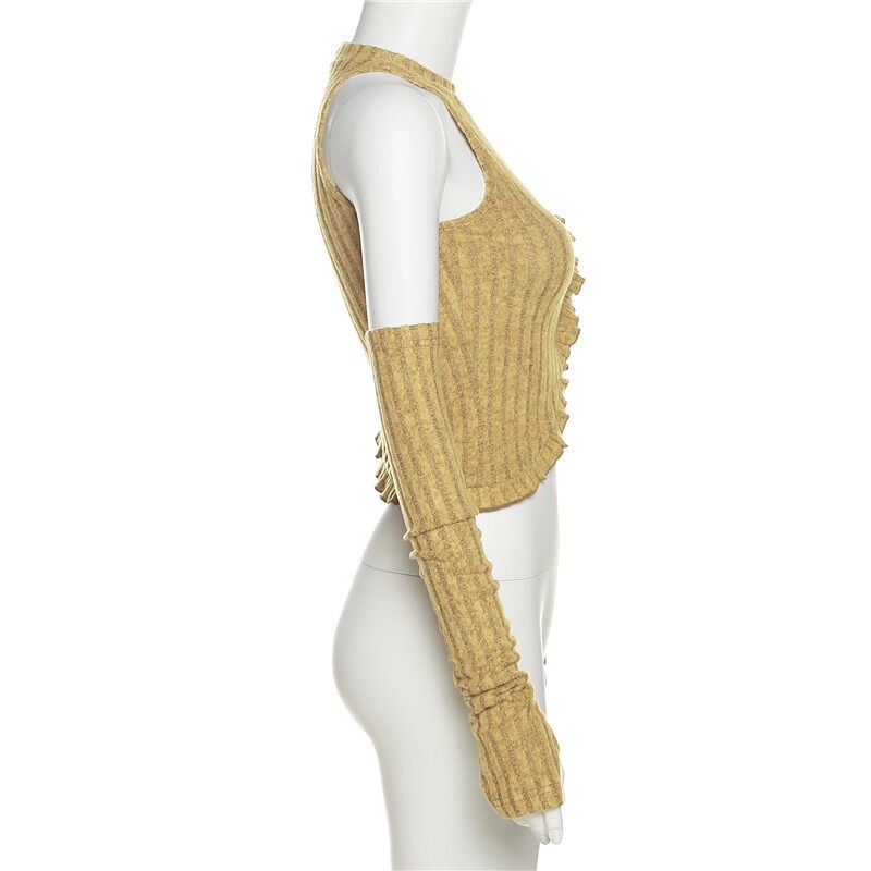 Weird Puss Áo Dệt Kim Dày Dặn Màu Trơn Đơn Giản Ngọt Ngào Đa Năng Mùa Hè Mát Mẻ Có Tay Áo Dành Cho Bạn Nữ Trẻ