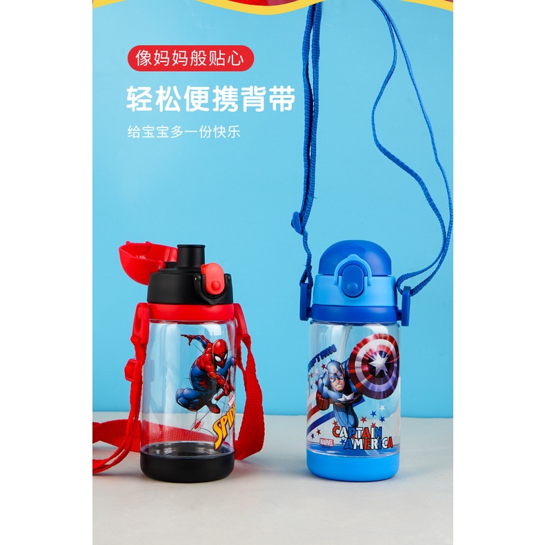 Bình Uống Nước 520ml Kèm 2 Nắp Đậy Hình Nhân Vật Hoạt Hình Disney Xinh Xắn