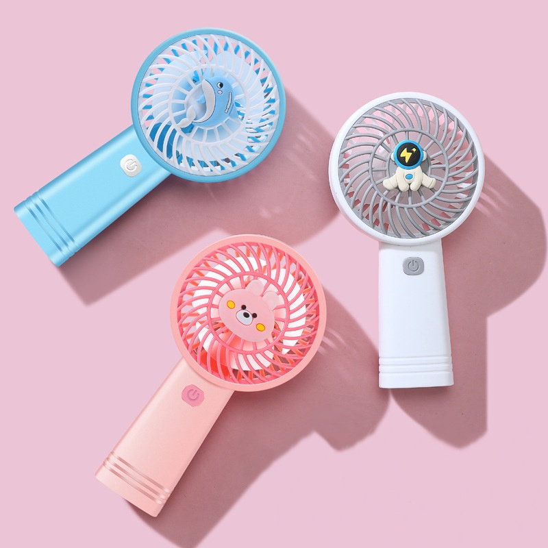 Quạt Cầm Tay 3D Hình Thỏ / Cá Heo / Phi Hành Gia / Phi Hành Gia Hoạt Hình Dễ Thương Yên Tĩnh Nhỏ Gọn