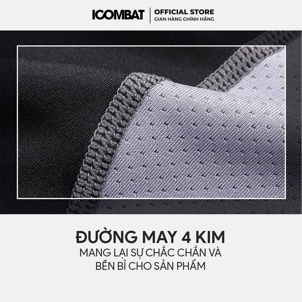 Áo thun BODY cộc tay thể thao nam iCOMBAT v.7 màu đen siêu thoáng khí chuyên GYM và vận động ngoài trời