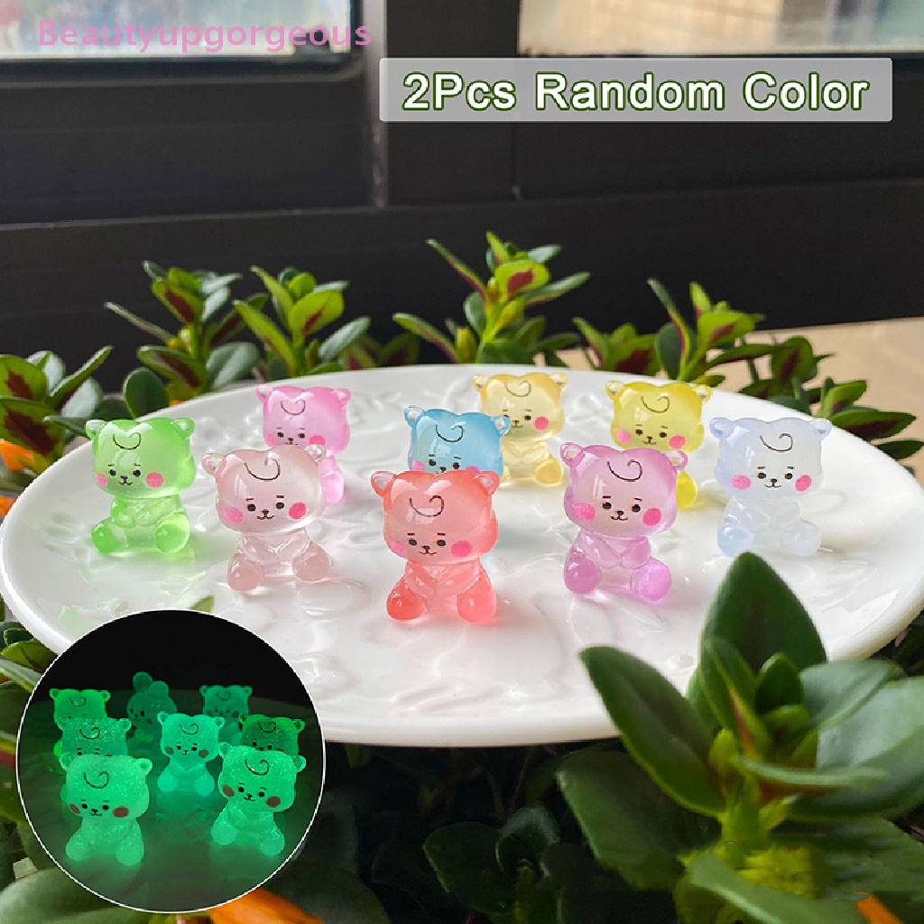 Set 2 Chú Lạc Đà Dạ Quang Hoạt Hình Trang Trí Tiểu Cảnh / Nhà Búp Bê