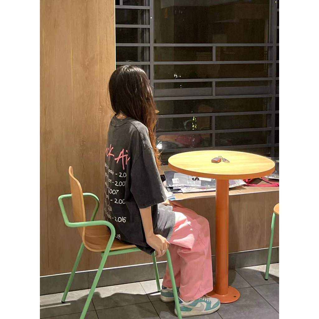 HIIXIIVI Mới Áo Thun 100% Cotton Tay Ngắn Dáng Rộng In Hình Cá Tính
