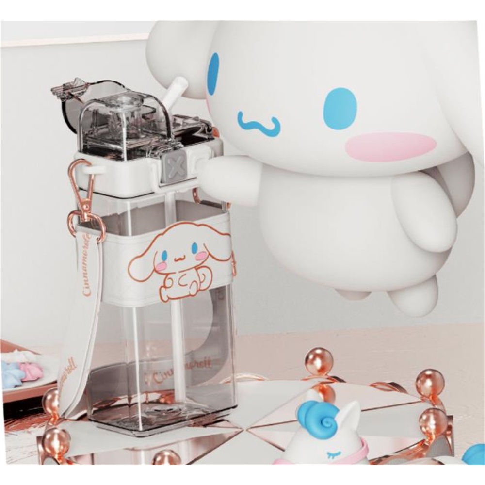 Ấm Đun Nước 520Ml Cốc Nước Sanrio Ống Hút Nhựa Tritan Cho Trẻ Em Cốc Vuông Học Sinh Dễ Mang Đi Uống Đôi Sáng Tạo Onerryvn